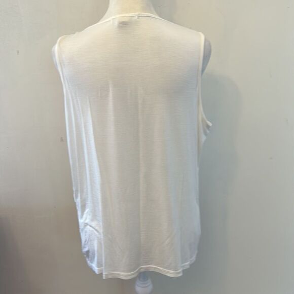 Studio West Apparel white sleeveless mixed media blouse Size XL - Picture 5 of 7